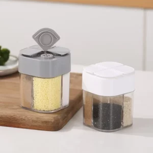 Kit de 4 distributeurs d'épices en plastique pour le camping avec couvercles hermétiques, salière...