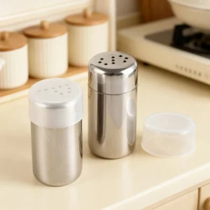 2 pièces, Mini pots à épices en acier inoxydable, salière et poivrière portables d'extérieur