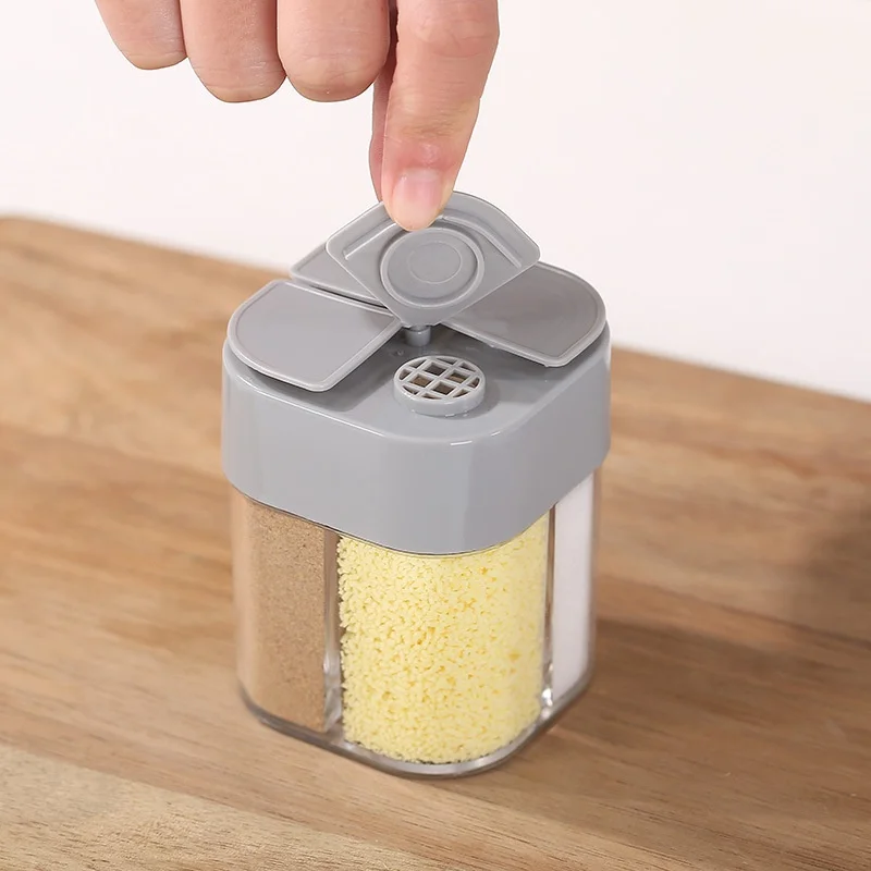 Distributeur en plastique 4 en 1, conteneurs d'épices de Camping avec couvercle scellé, secoueur... – Image 2