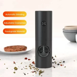 Moulin à épices électrique avec grossièreté réglable, alimenté par batterie, pour sel et poivre,...
