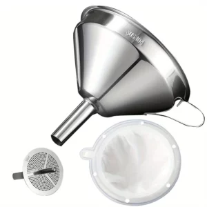 Entonnoir pour remplir des bouteilles, outil de cuisine avec filtre et filtre à 200 mailles pour...