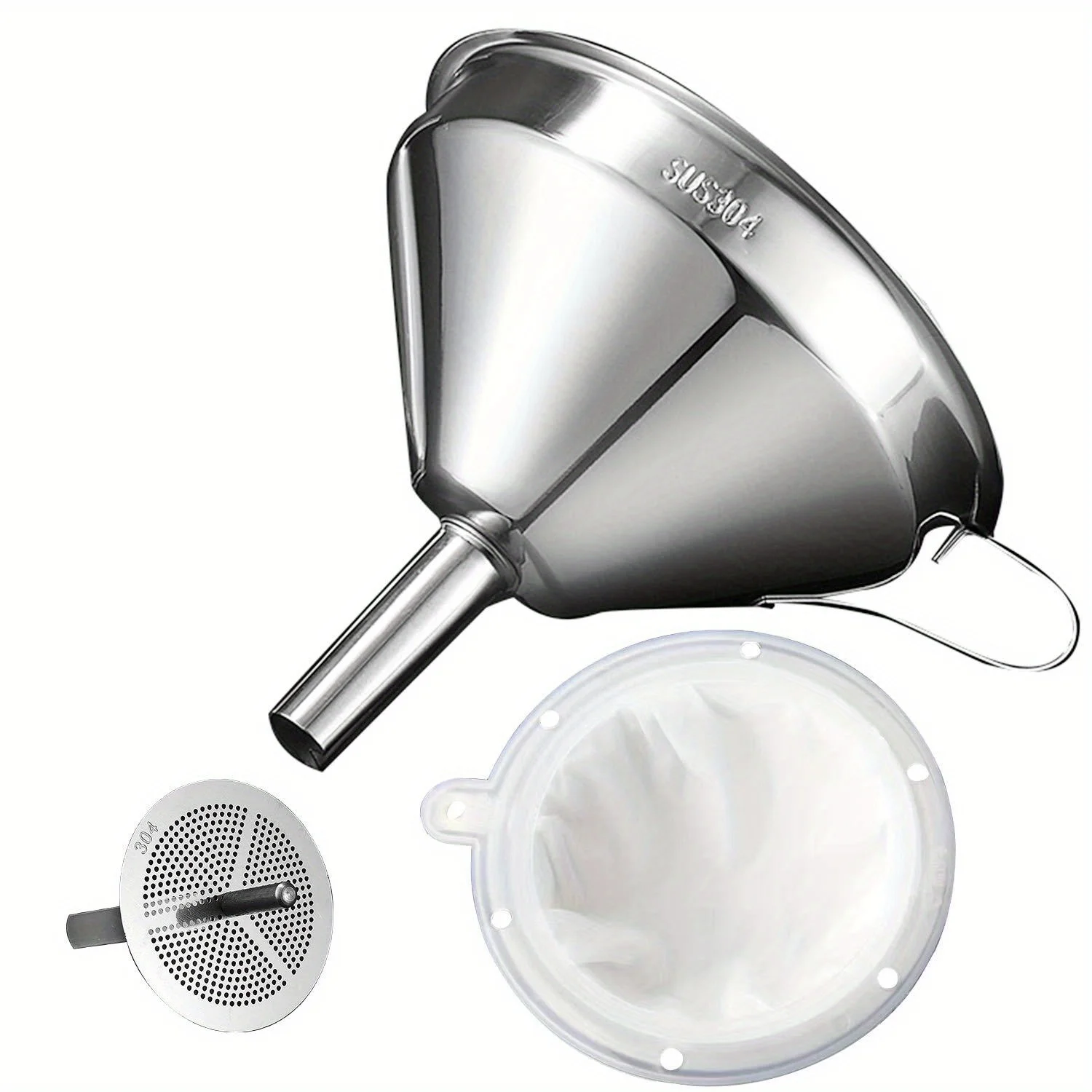 Entonnoir pour remplir des bouteilles, outil de cuisine avec filtre et filtre à 200 mailles pour...