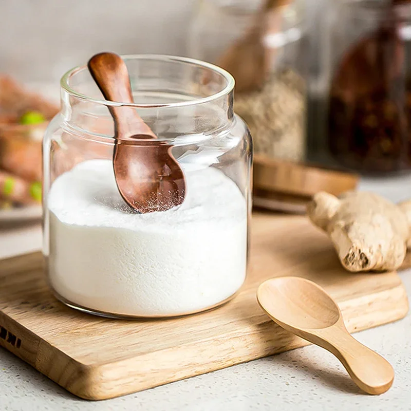 Mini cuillères en bois pour enfants, 4 pièces, petite cuillère à condiments pour épices, sucre, t...