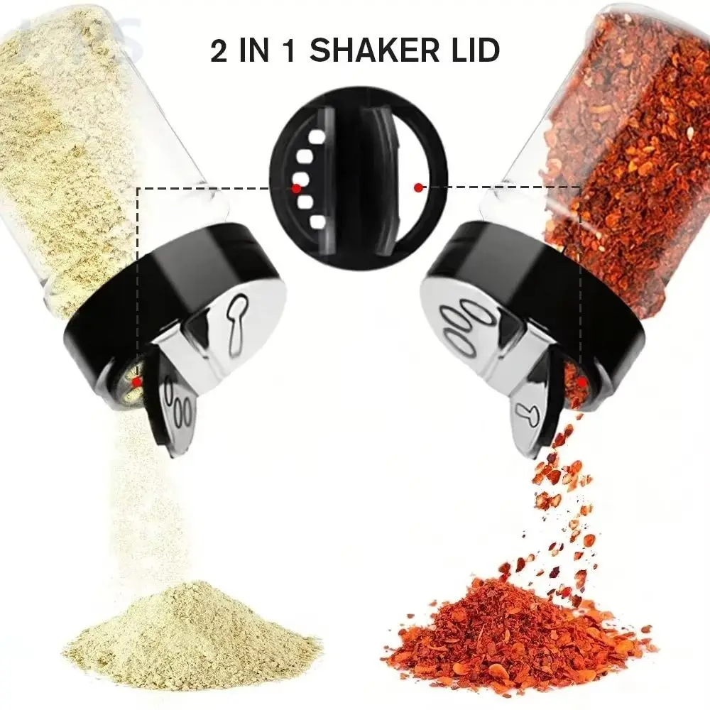 Pot à épices en plastique durable 100/160/250ML, salière portable, poivrière vide pour la cuisine – Image 2