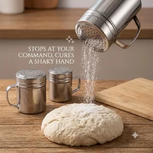 Bouteille de Sel et Sucre avec Poignée, Gadgets de Cuisine Polyvalents en Acier Inoxydable, Pot d...