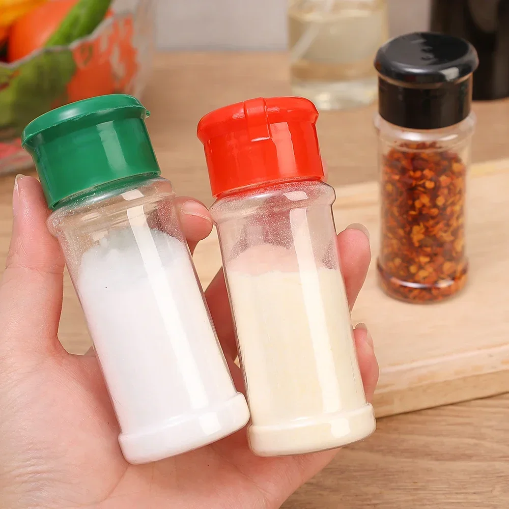 Pot à épices en plastique transparent, bouteille d'assaisonnement de cuisine, salière, poivrière,... – Image 2