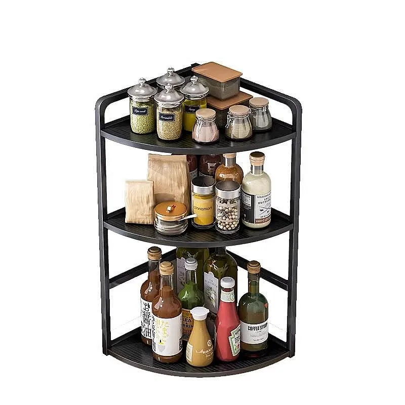Étagère d'angle de cuisine multi-niveaux pour épices, huile, sel et sauces, sans perçage – Image 2