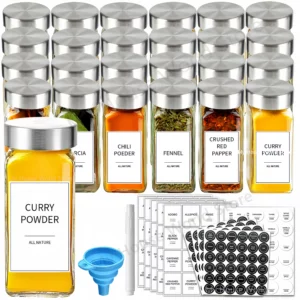 Pots à épices en verre avec récipients d'assaisonnement à épices en acier inoxydable, salière et...