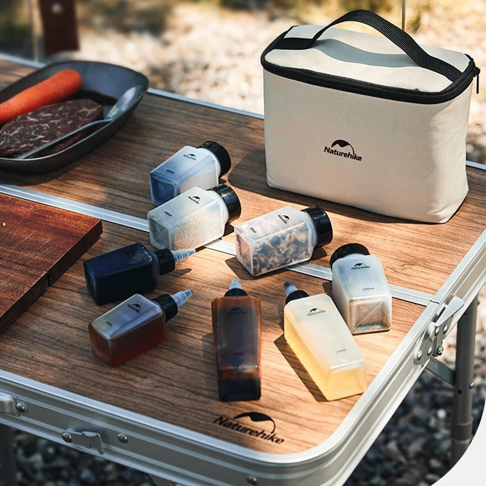 FZCSPEED-Ensemble de bouteilles à épices de camping, pot à épices portable, toile en plastique de... – Image 3