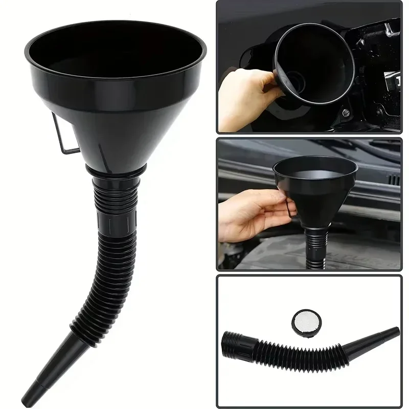 Entonnoir flexible multifonctionnel 1 pièce : outil anti-déversement pour le vidange d'huile avec...