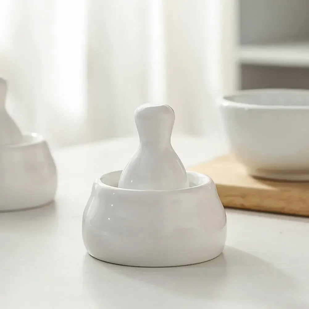 Ensemble de mortier et de pilon en céramique pour broyer des épices, des herbes et plus de décora...