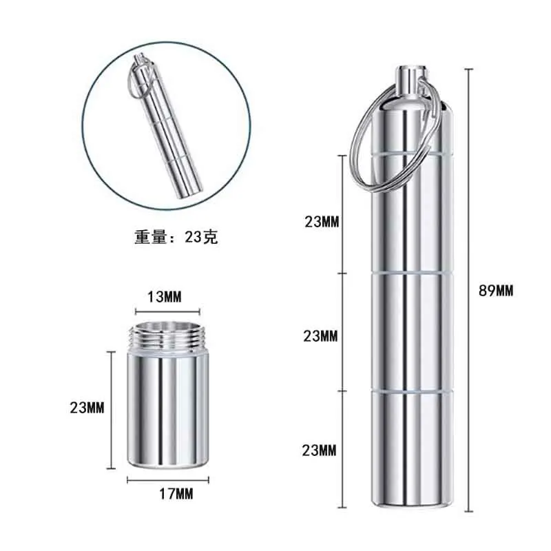 Mini boîte de rangement en aluminium hermétique anti-odeur pour herbes, cigares et pilules, acces... – Image 2