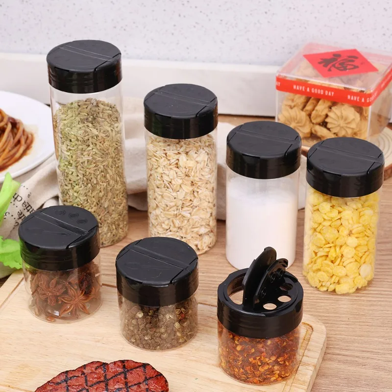 12-1Pcs Pots à épices en plastique transparent avec couvercles doseurs, contenants en plastique p... – Image 2