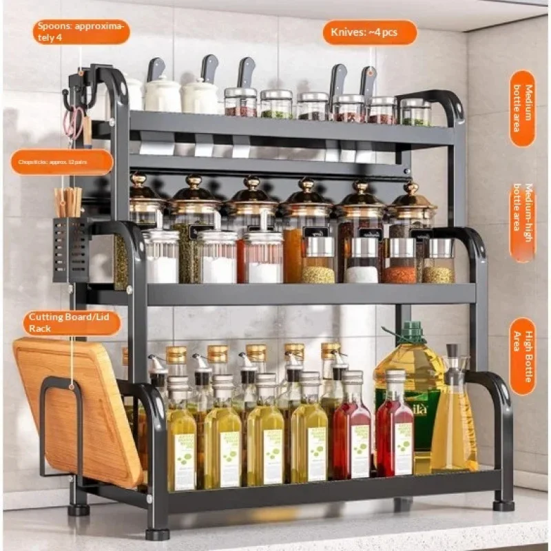 Étagère à épices moderne pour cuisine, organisateur de comptoir, unité de rangement multifonction... – Image 3