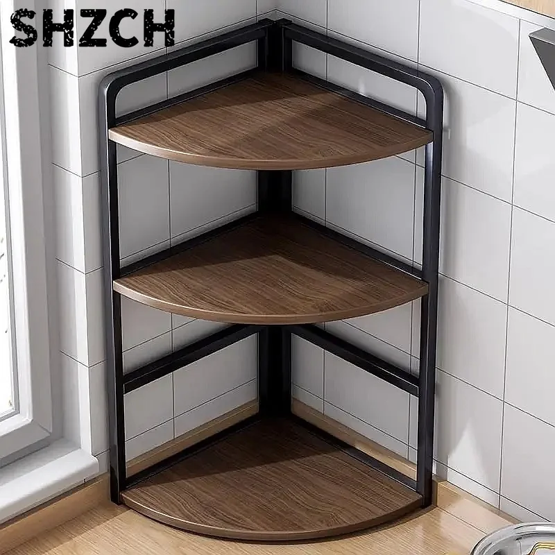 Étagère d'angle de cuisine multi-niveaux pour épices, huile, sel et sauces, sans perçage
