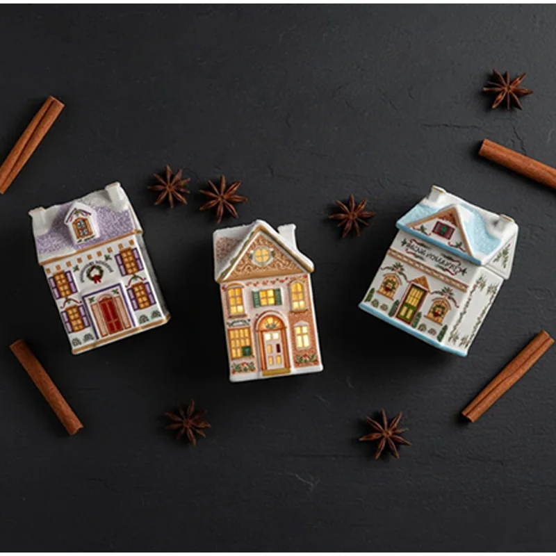 Ensemble de maison à épices de Village de noël, conteneurs miniatures en forme de maison pour déc... – Image 2