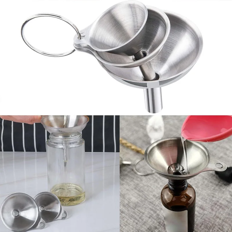 Ensemble d'entonnoirs de cuisine en acier inoxydable, pour utilisation en cuisine, vinaigre pour... – Image 3