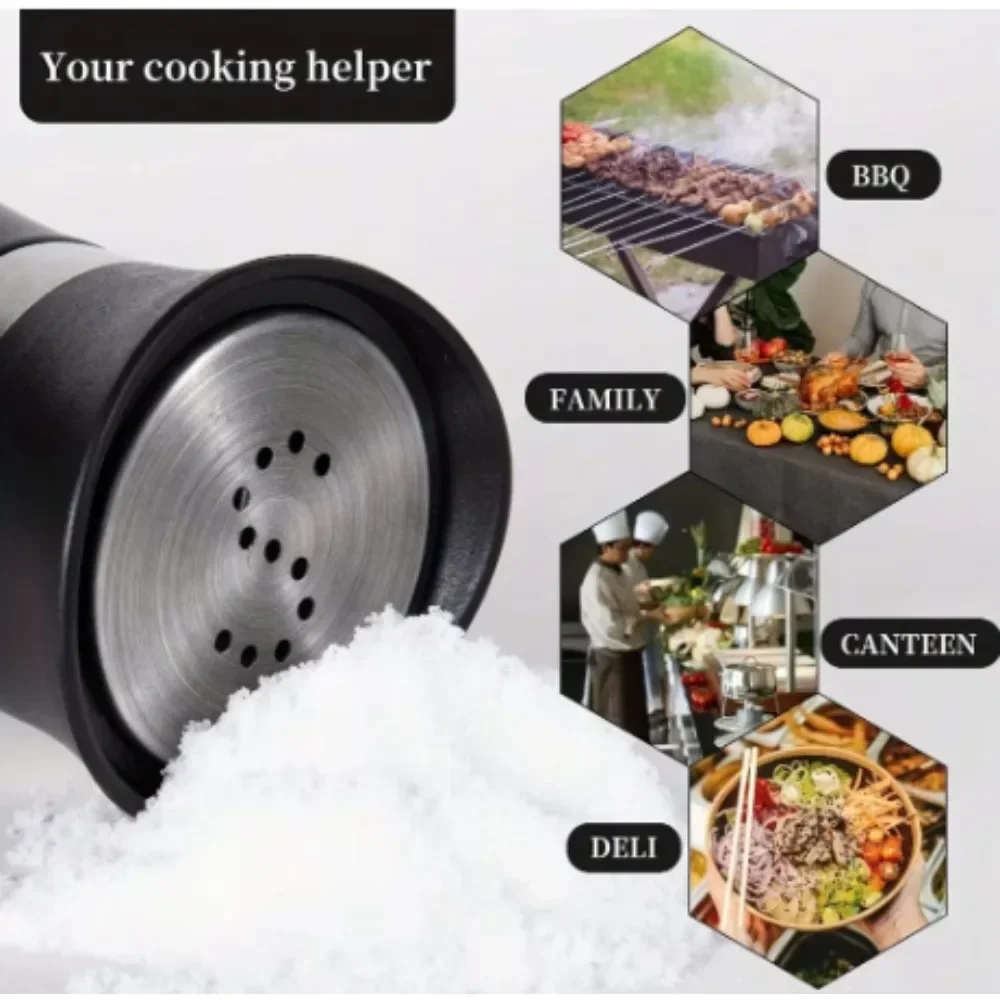 Bouteille d'épices en verre réglable et rechargeable, salière et poivrière avec étagère, distribu... – Image 3