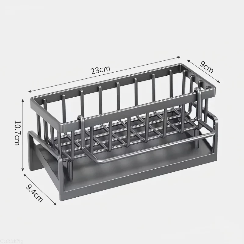 Étagère à épices compacte à fixer sur robinet – Organisateur d'évier avec égouttoir – Rangement d... – Image 2