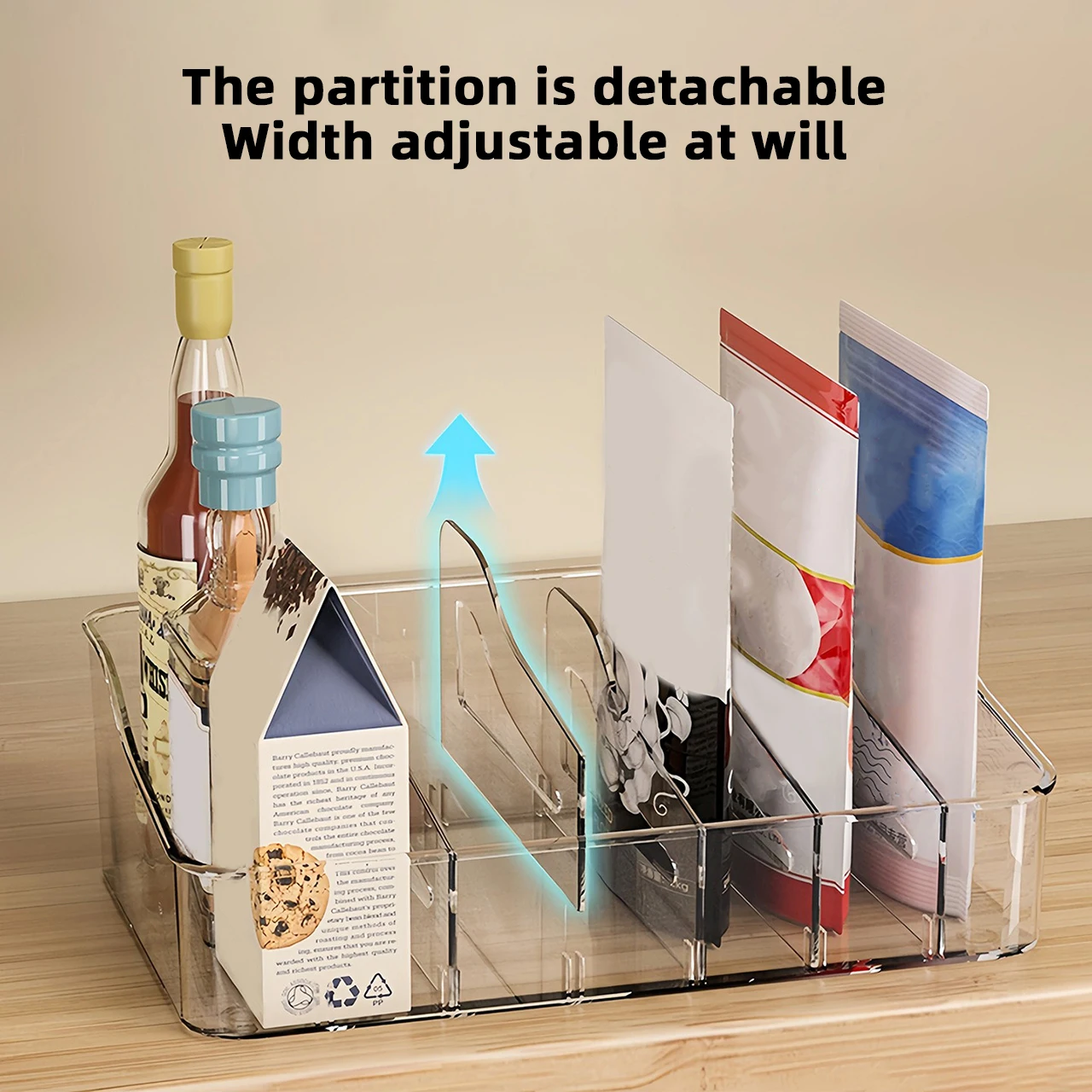 Porte-épices de grande capacité, boîte de rangement des aliments cosmétiques divisée réglable, or... – Image 3