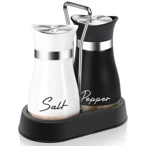 Bouteille d'épices en verre de cuisine, salière et poivrière rechargeables réglables, ensemble de...