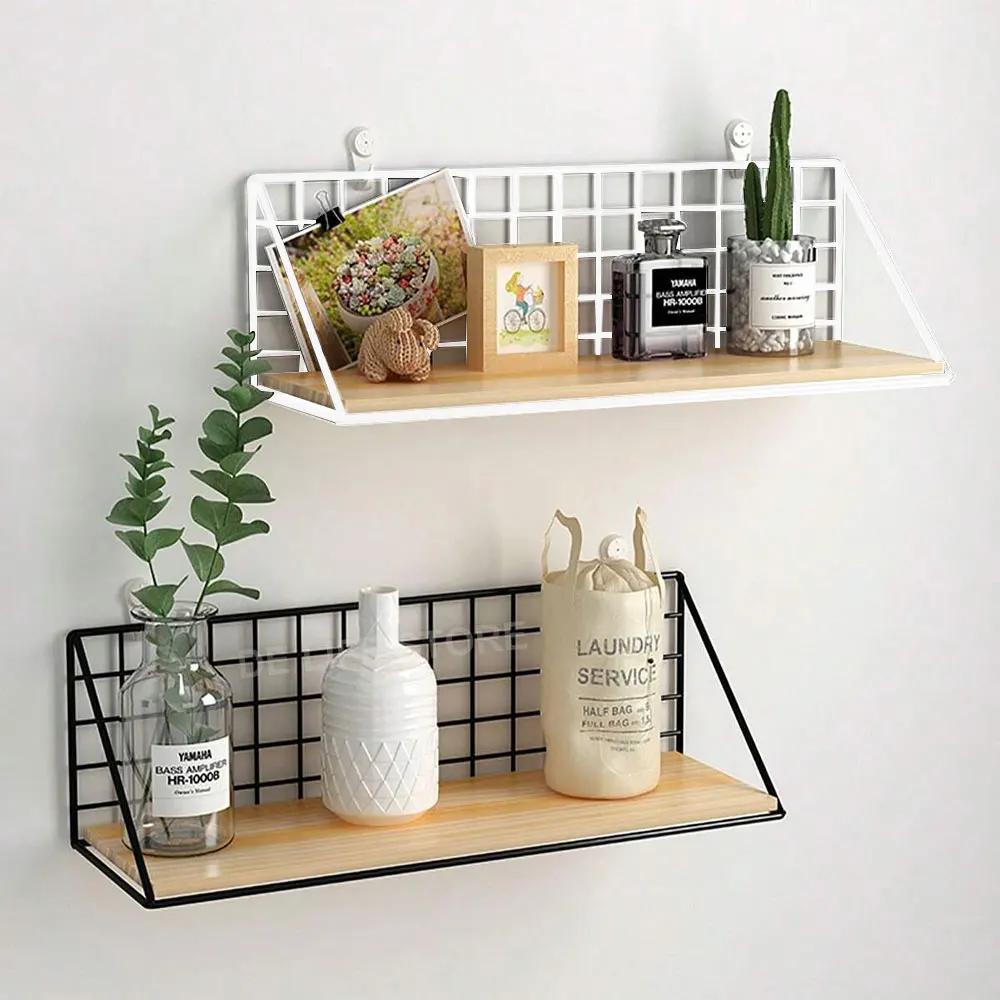 Étagère murale de rangement pour bocaux à épices en bois, support d'assaisonnement pour cuisine,... – Image 3