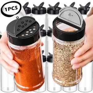 Pot à épices en plastique durable 100/160/250ML, salière portable, poivrière vide pour la cuisine