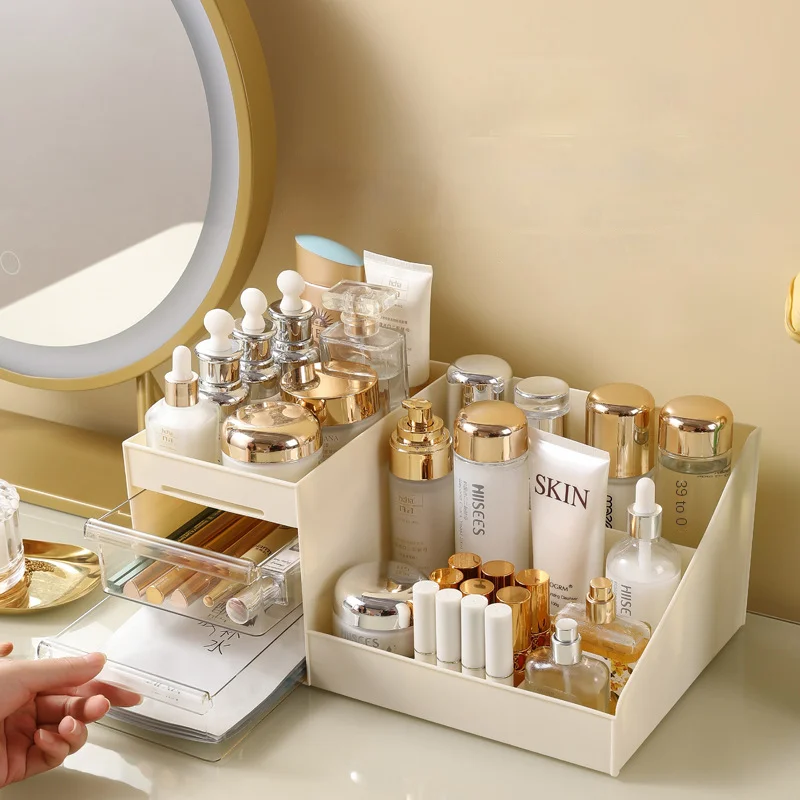 1 pièces organisateur cosmétique organiseur de bureau étagère dortoir organisateur tiroir chambre... – Image 3